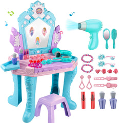 Tsomtto toddler vanity table and chair for imaginative Frozen play