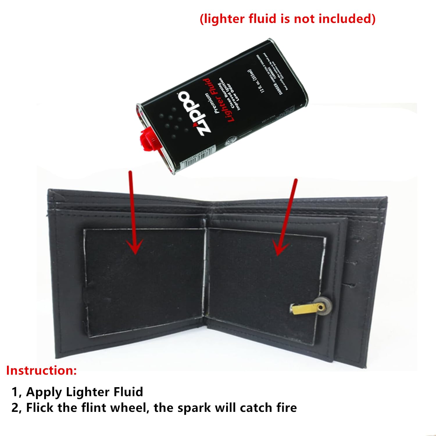 TSY TOOL Fire Wallet extinguishes quickly after the flame for quick reset.