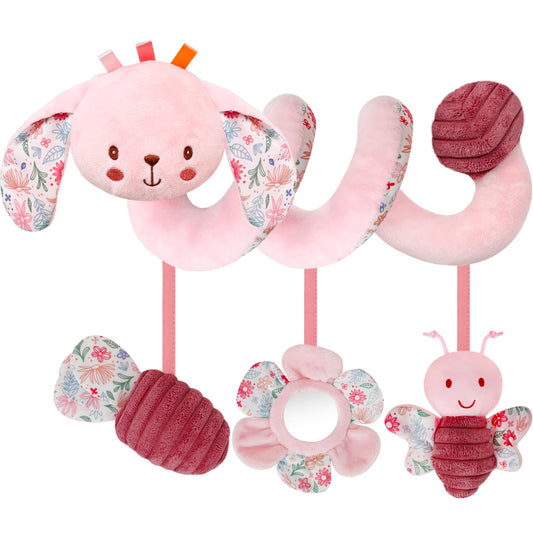 TSYAN car-seat spiral rabbit toy with bell for newborns and promotes tactile exploration