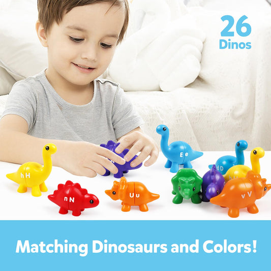 TSYAN colorful dinosaur letter tiles support uppercase and lowercase recognition in play