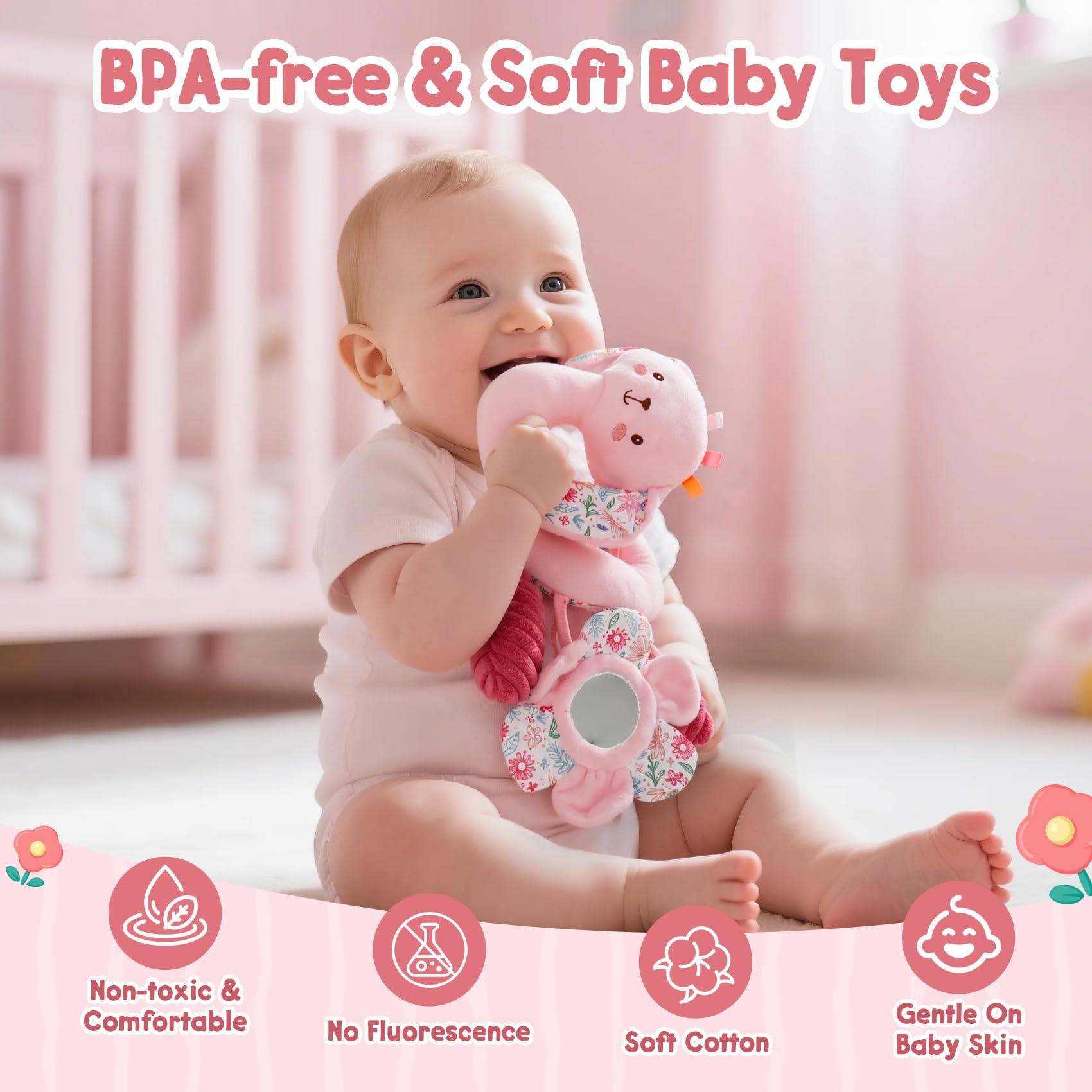 TSYAN soft plush toy, non-toxic and BPA-free for safe teething fun