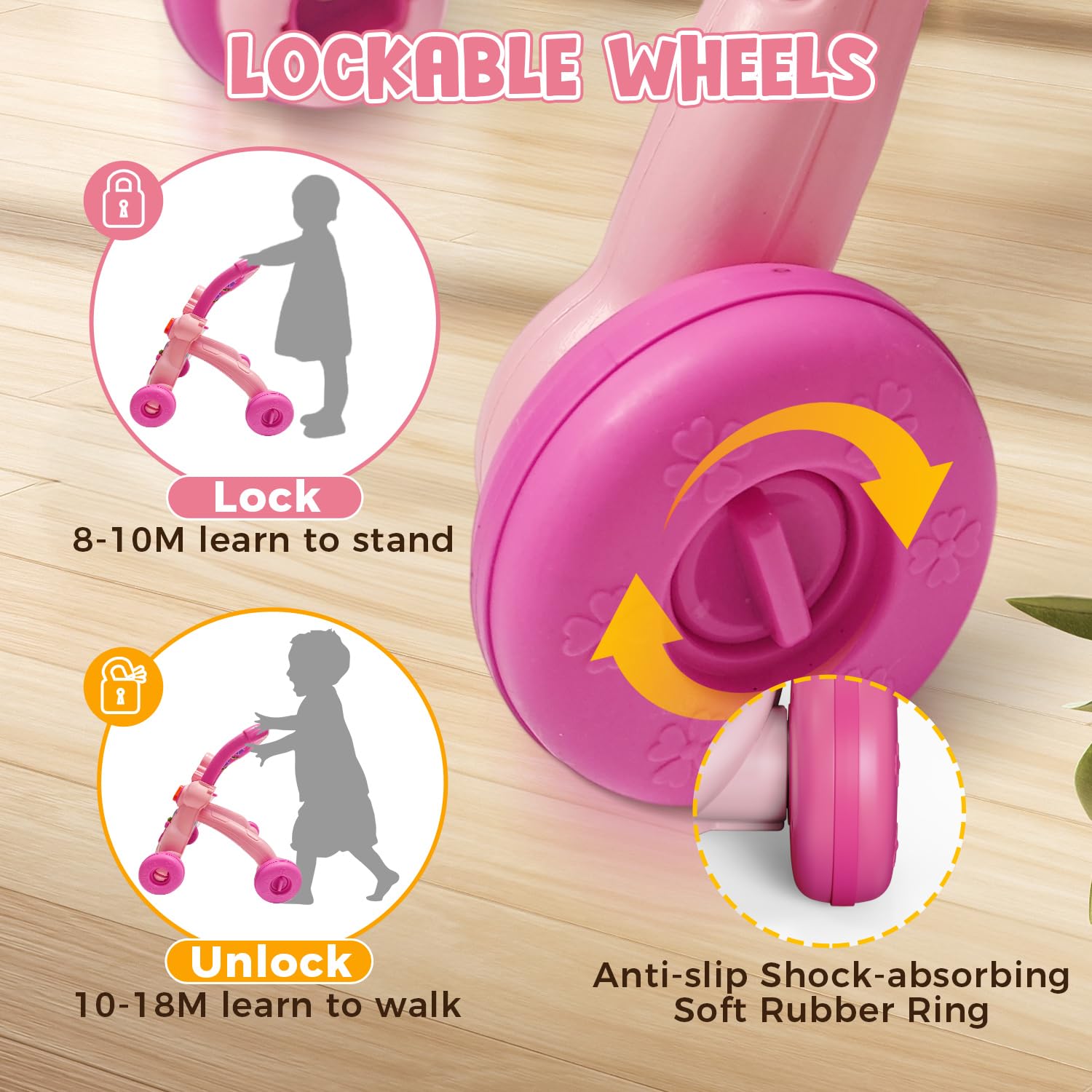 TTAMG Baby Walker base features water/sand tank for tip-resistance and stability