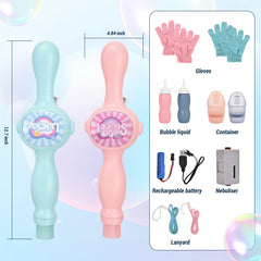 TTKADIY Bubble wand blue assembly showcases compact design for quick setup.