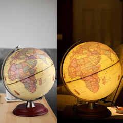 TTKTK world globe shows cities and oceans for quick geographic reference.