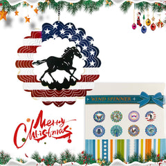 TT & MM patriotic horse wind spinner for yards and patios.