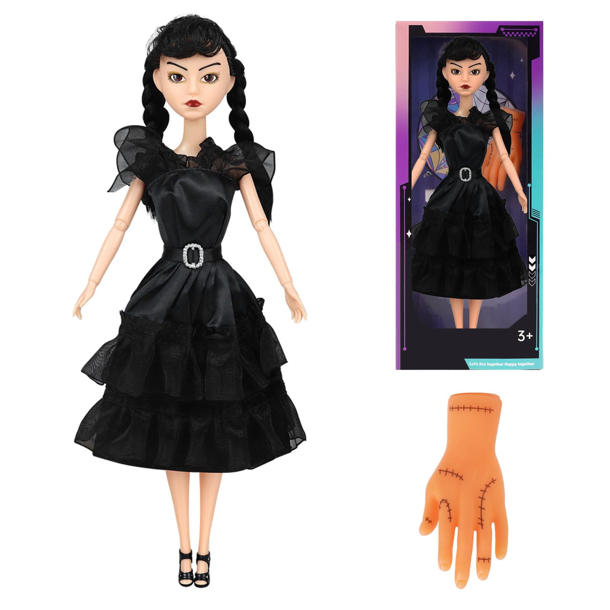 TTSUIMILESS 11.5-inch doll in black dress for display and collection.