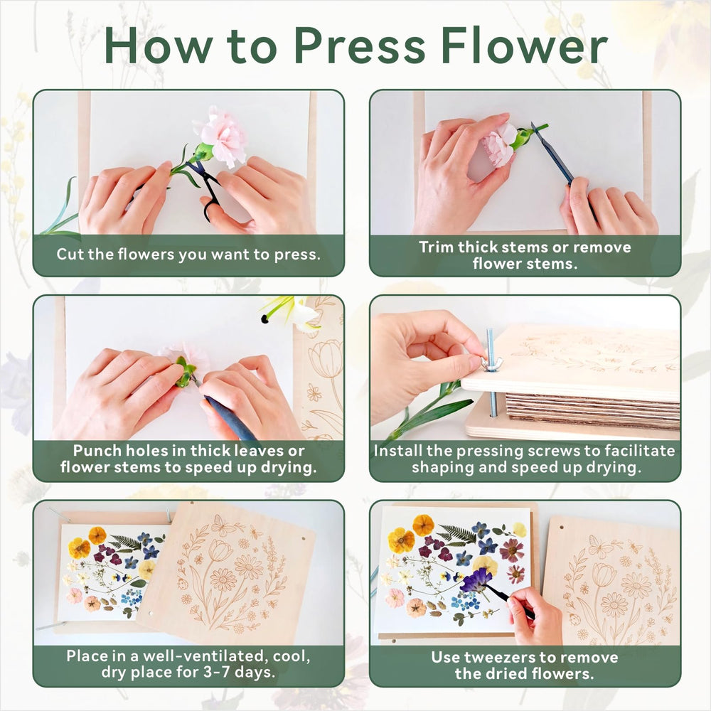 TTUGTTUG Flower Press Kit includes blotting paper for even drying results.
