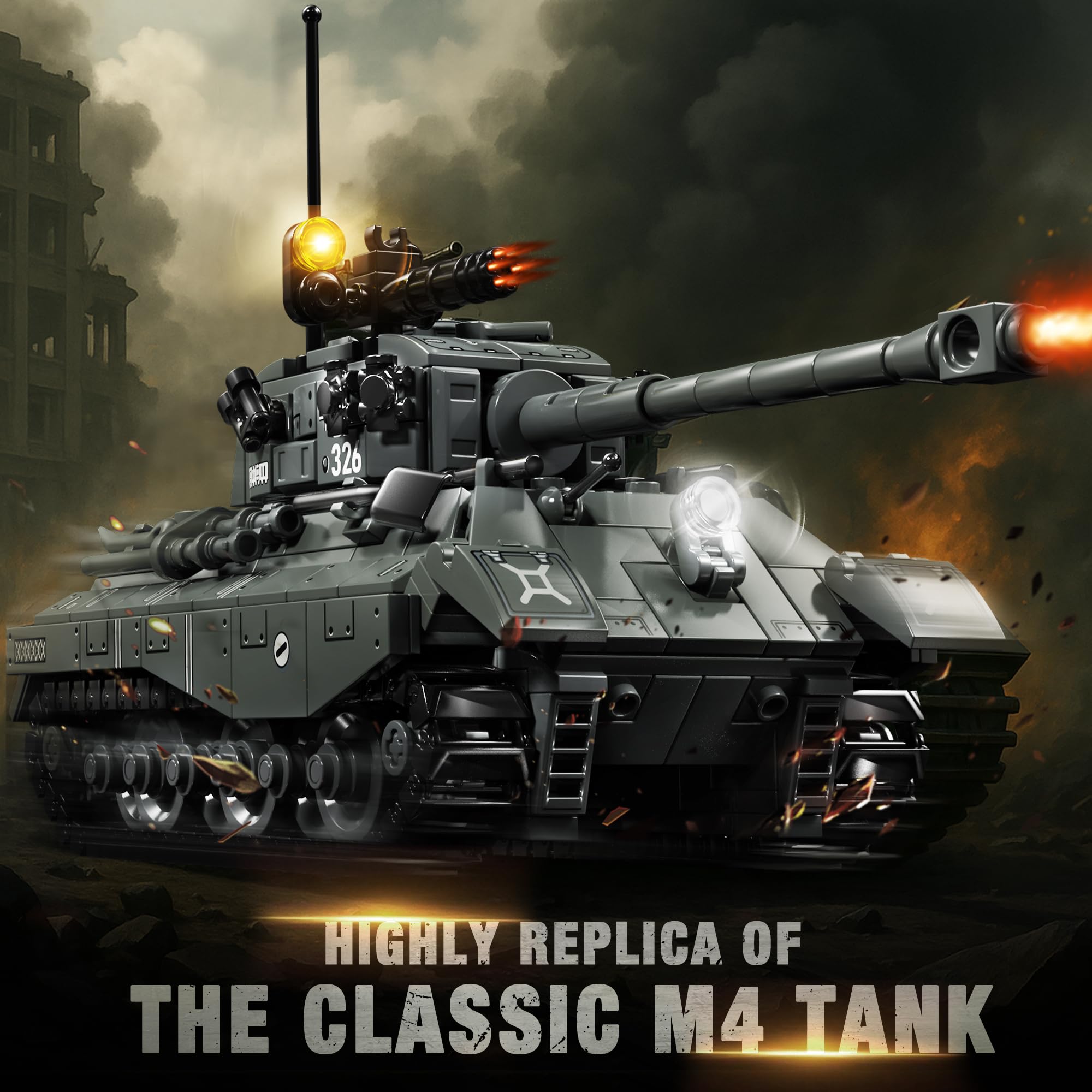 Tuajixz Tank-building blocks set includes two tanks for dynamic battlefield dioramas.