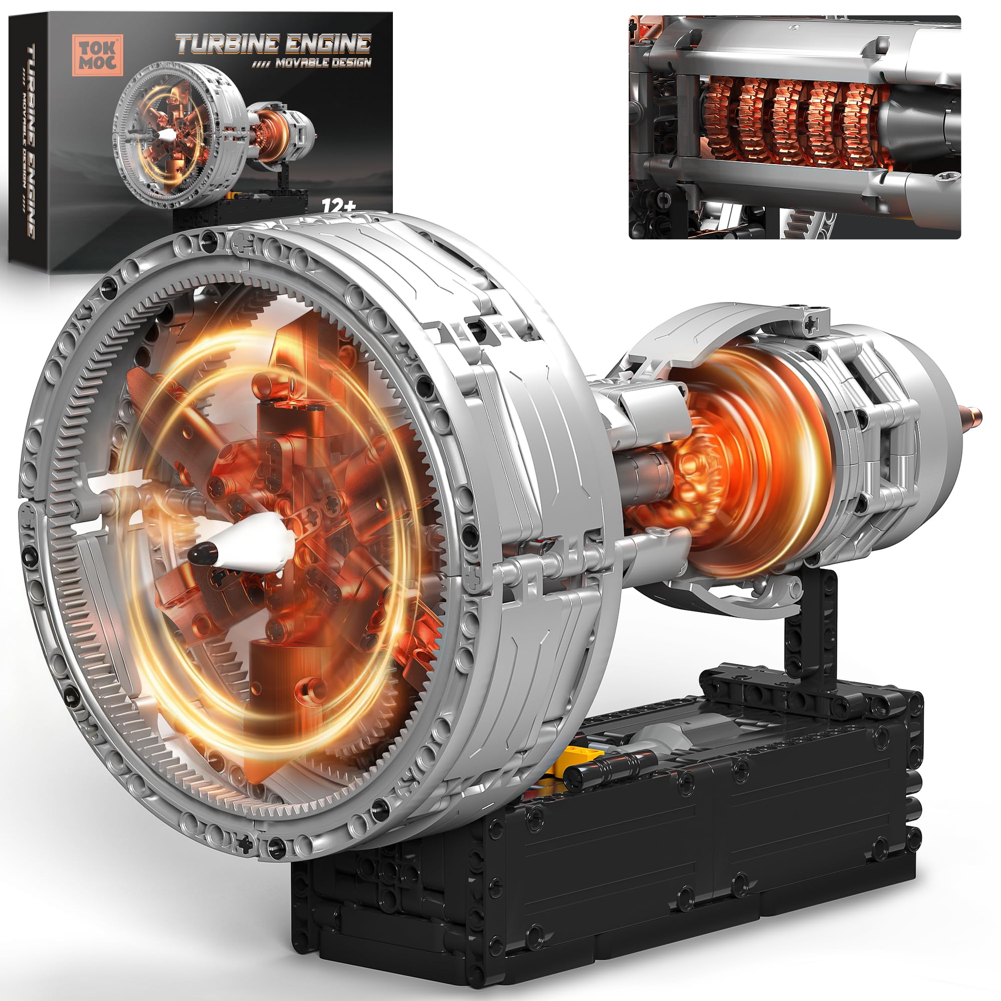 Tuajixz turbofan front fan detail shows precise blades for realistic display and hands-on learning.