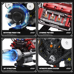 Tuajixz V8 engine cooling system visuals showing airflow.