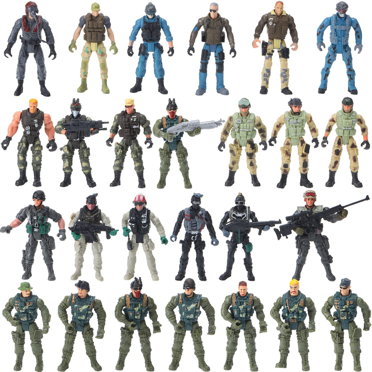 Tuanse swat team 26-pcs figures pack for imaginative play and sharing.