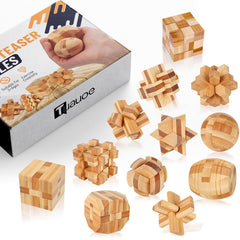Tuauoe wooden brain teaser puzzle for focused problem solving at home