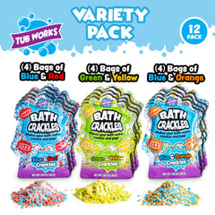 Tub Works Bath Crackles blue-red pouches spark crackle-filled baths and sensory fun