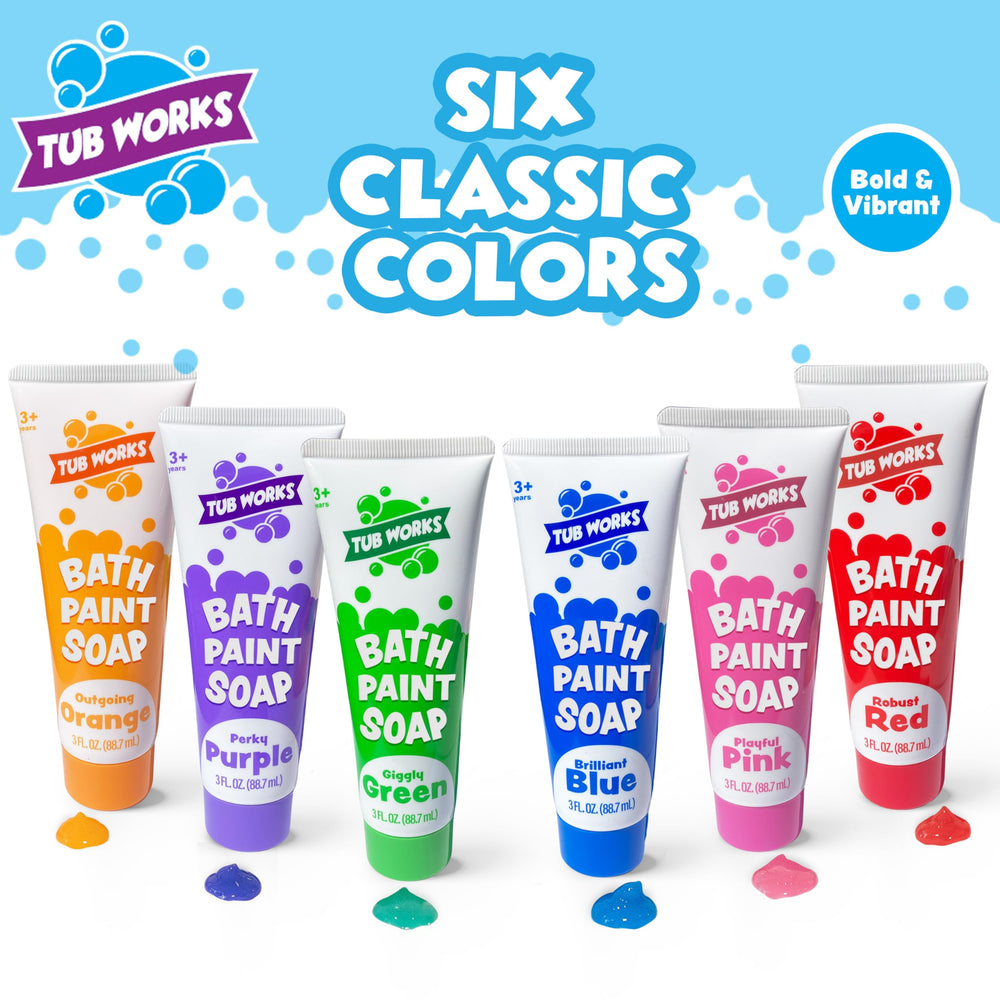 Tub Works Bath Paint Soap Blue Tube for toddlers encourages creative exploration in bath time.
