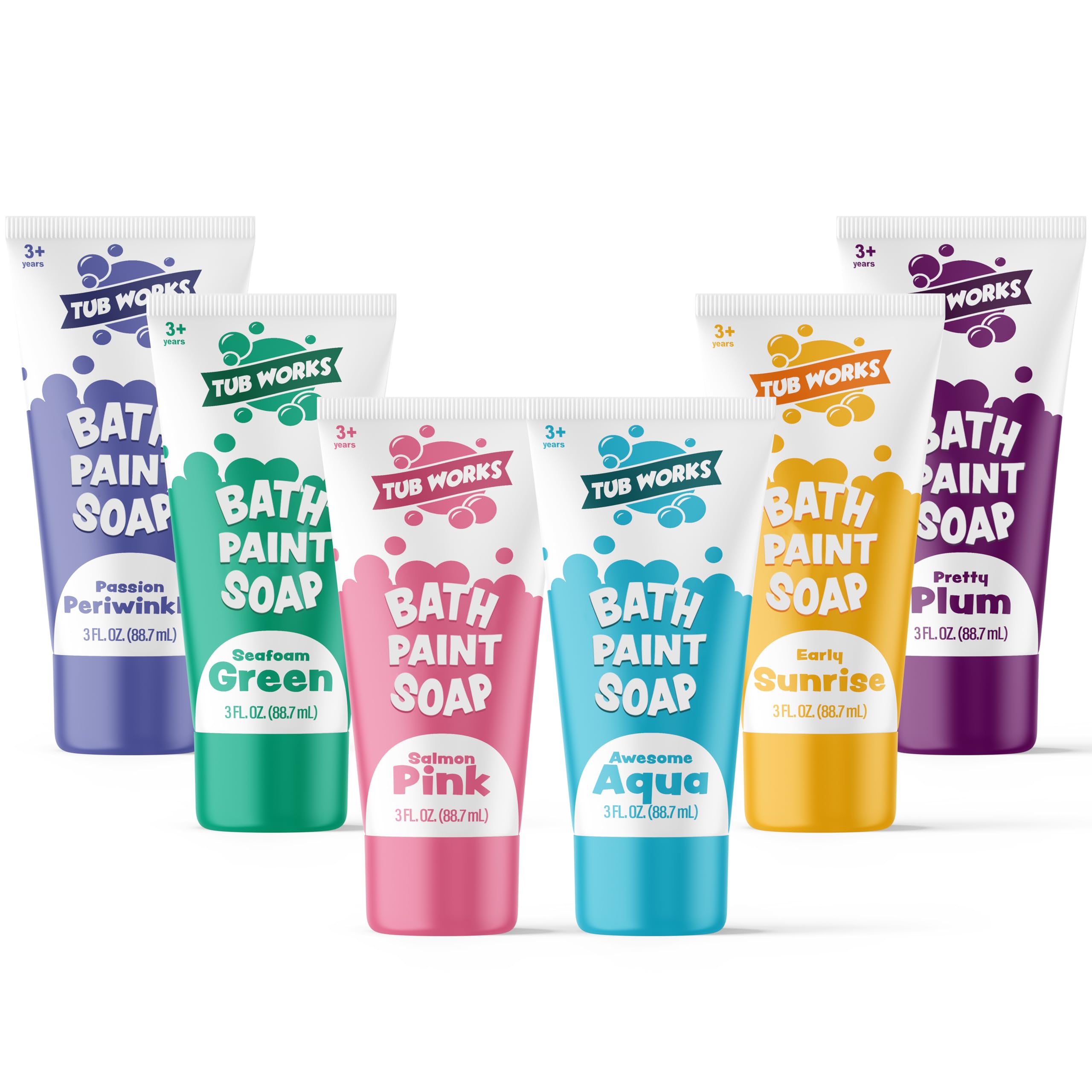 Tub Works bath paint soap in Aqua for creative tub wall art.
