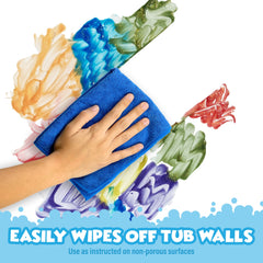 Tub Works rose color bath paint soap creates vivid designs and sensory exploration.