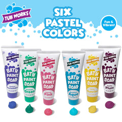 Tub Works bath paint soap in Sea Green supports color recognition during bath time.