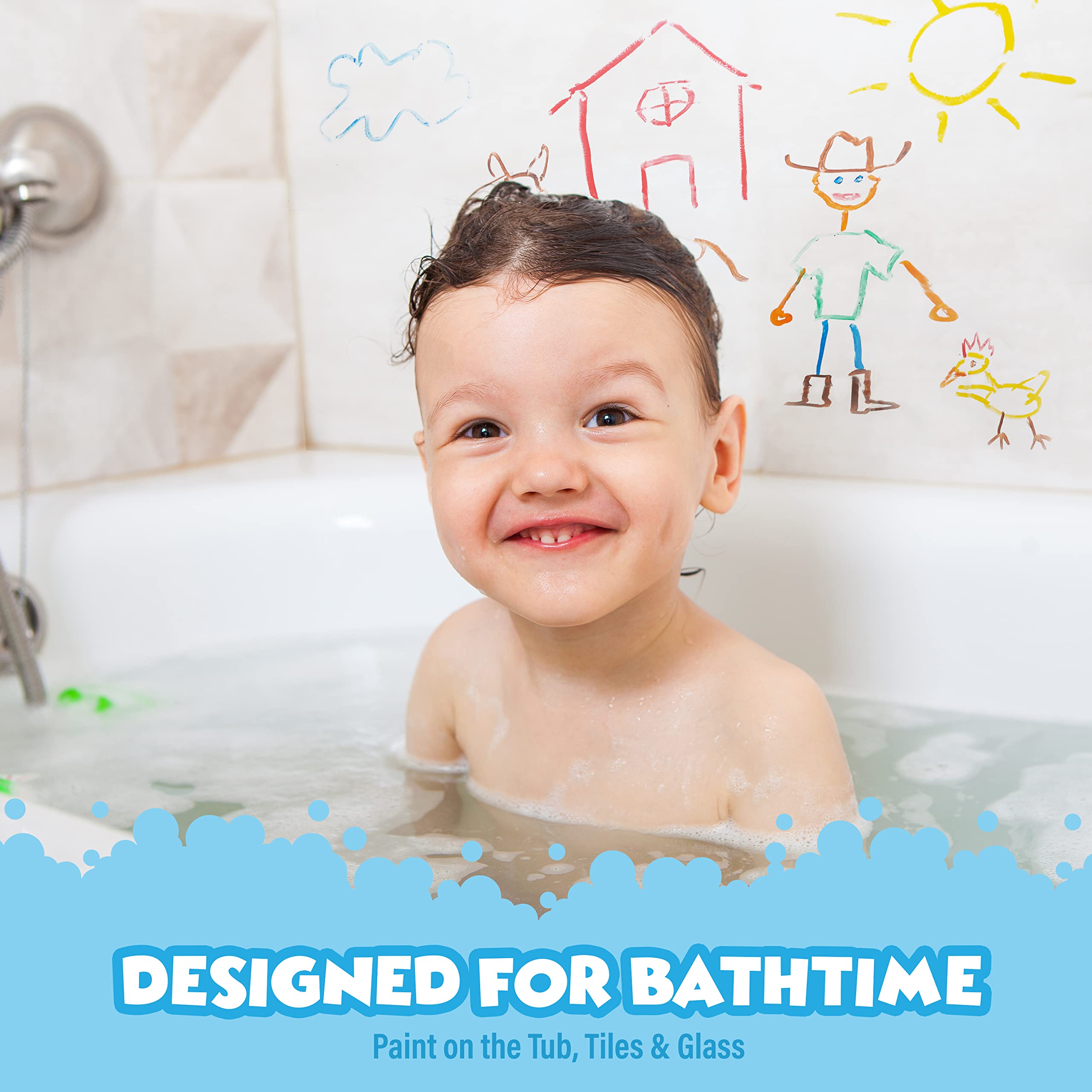 Tub Works 12-color set adds vibrant, washable fun for kids' tubs