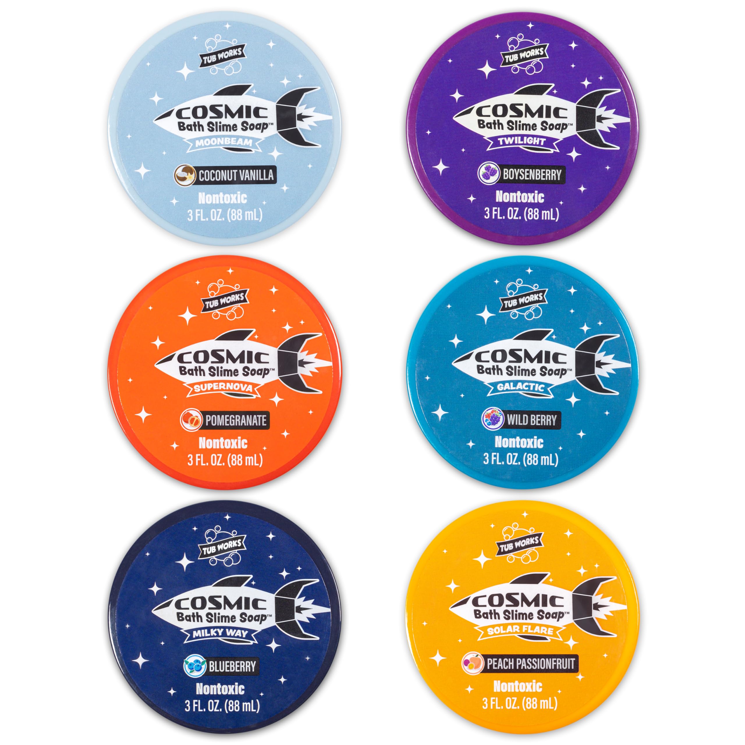 Tub Works Cosmic Bath Slime twilight boysenberry jar appealing for colorful bath play