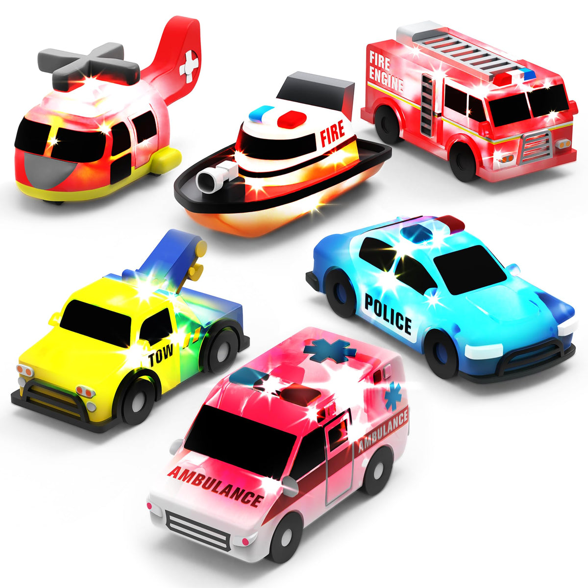 Tub Works Emergency police car bath toy lights up in water for engaging bath time.