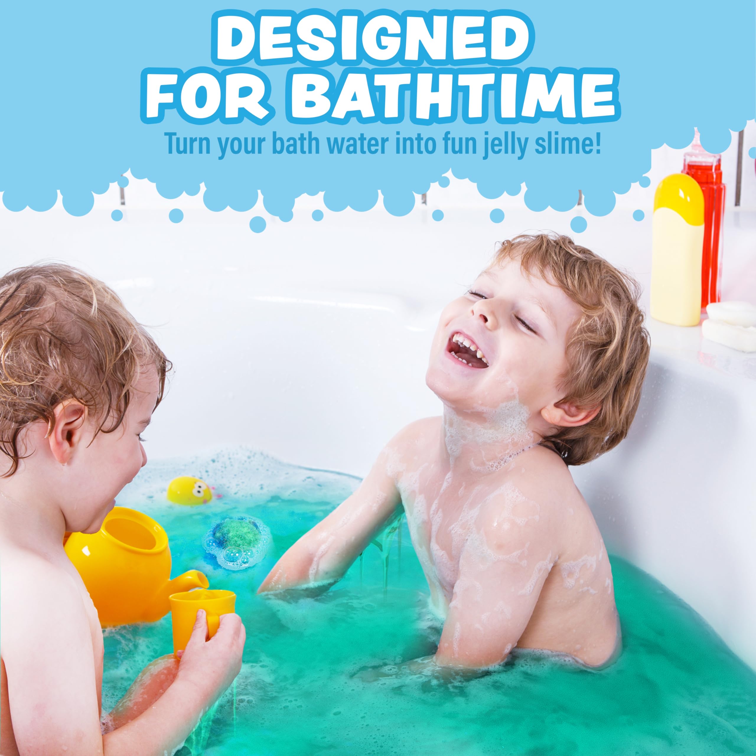 Tub Works jelly bath bombs color water vividly for engaging bath time.
