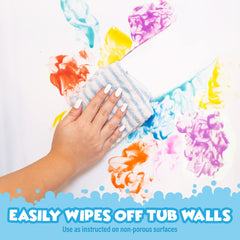 Tub Works midnight blue bath paint on tub wall delivers bold expressive bath art