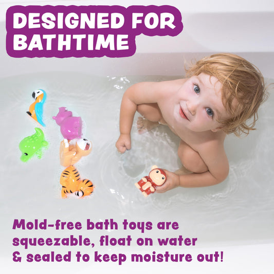 Tub Works Rainforest bath toy tiger, floats on water for interactive splash moments.