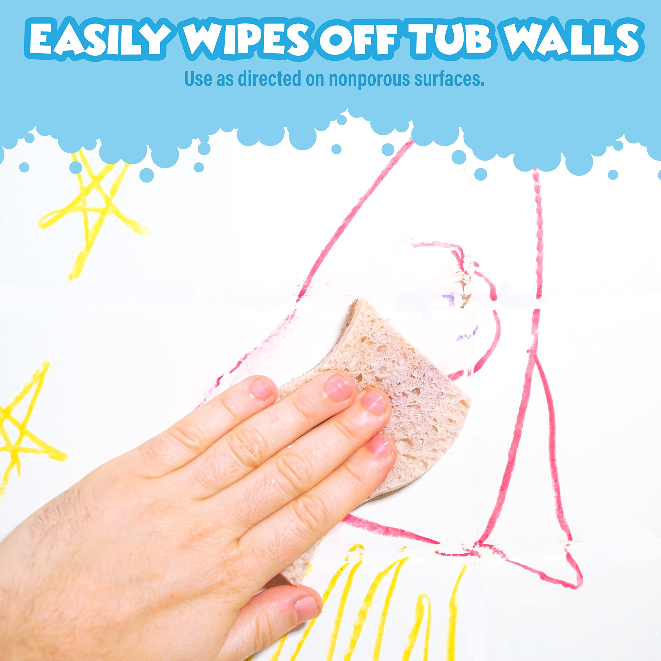 Tub Works Smooth Bath Crayons waterproof wrapper detail for easy exposure