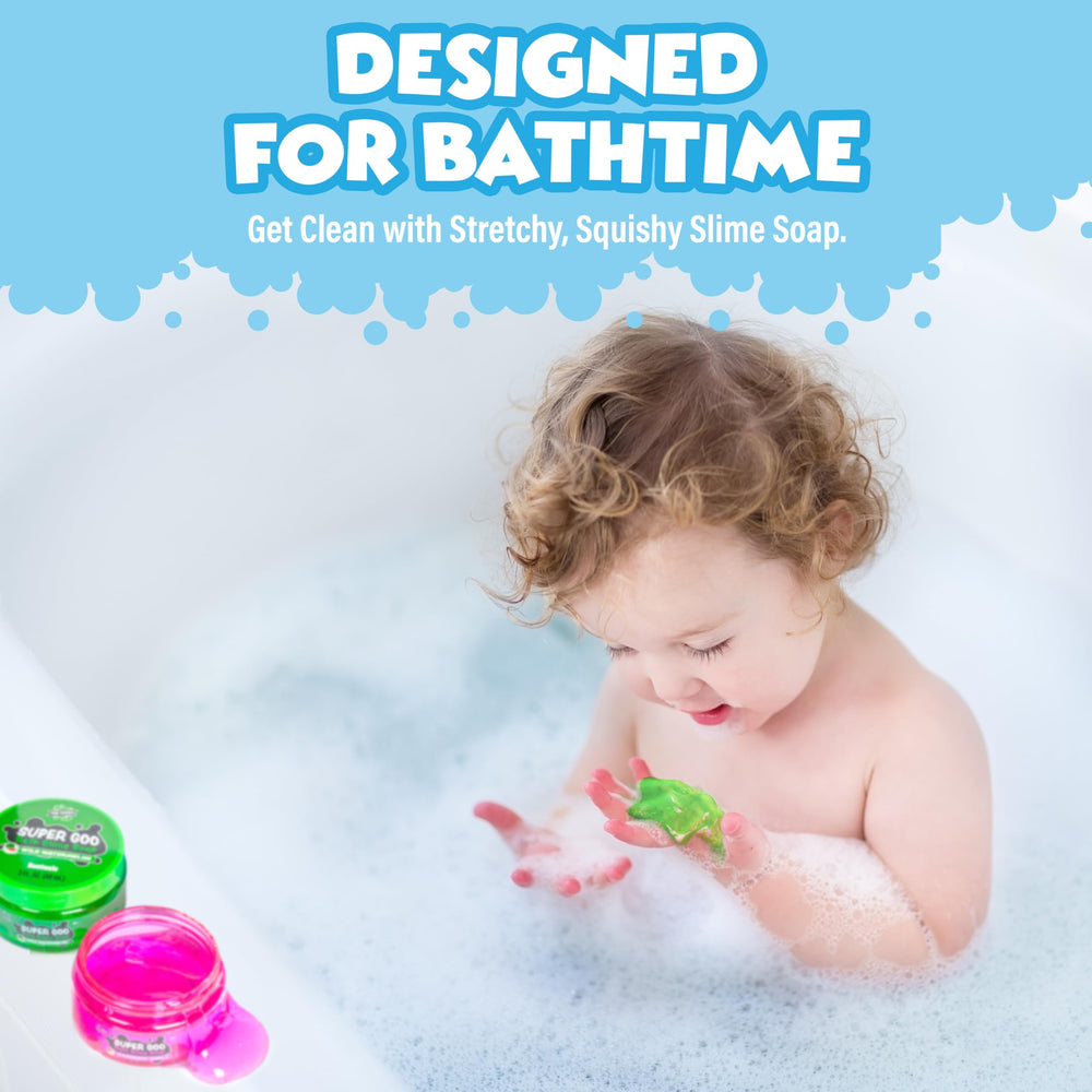 Tub Works Super Goo Bath Slime Cherry jar adds playful scent for a splashy wash