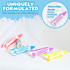 Twelve scented colors offer multisensory play during bath time.