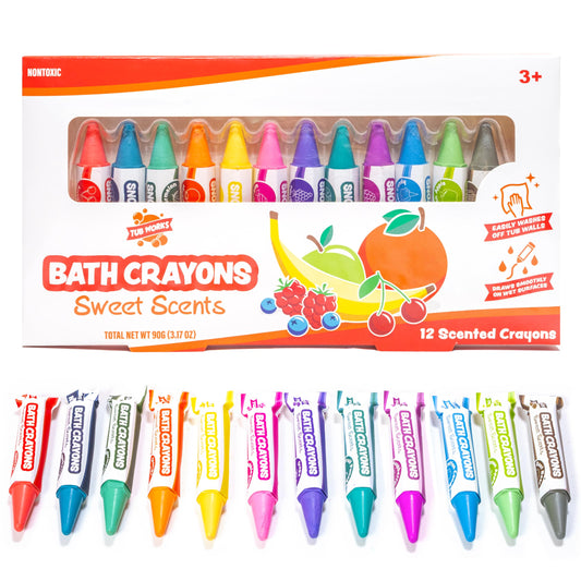 Tub Works Sweet Scents Smooth Bath Crayons glide on wet tub walls for vivid color.