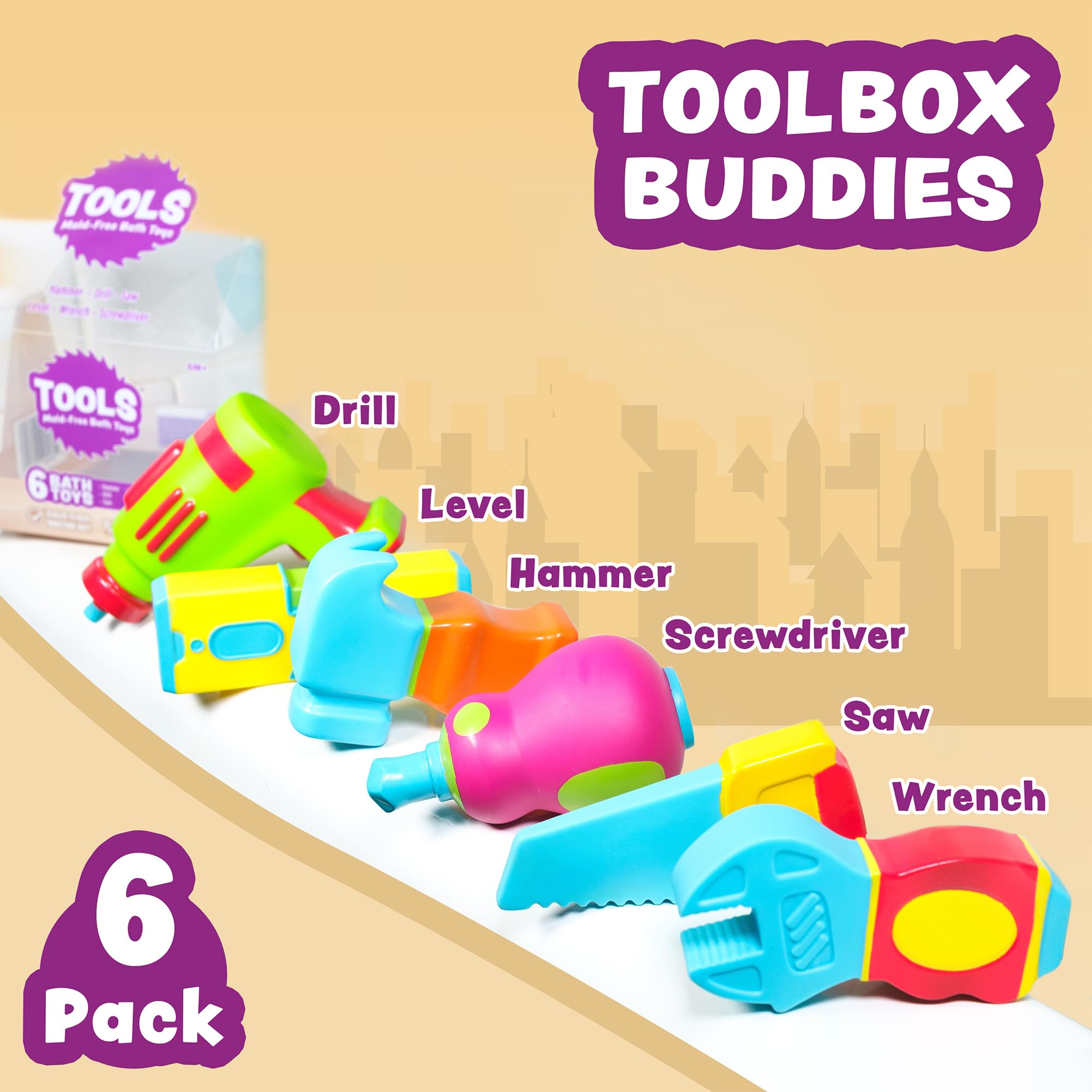 Tub Works Tools saw bath toy encourages creative tub storytelling