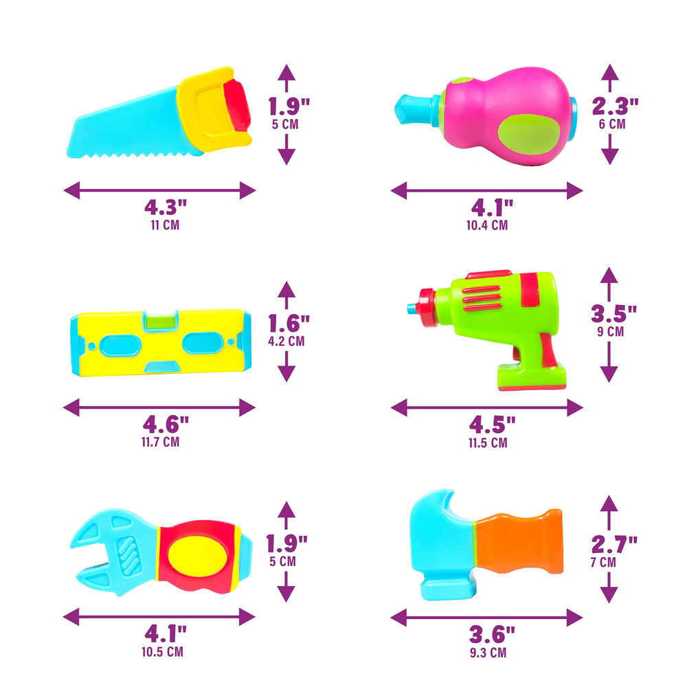 Tub Works Tools soft-squeeze bath toy gentle on small hands and durable