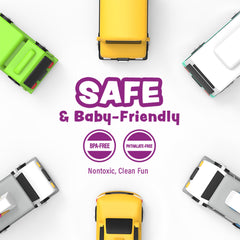 Tub Works Garbage Truck bath toy introduces vehicle themes and sensory exploration during baths