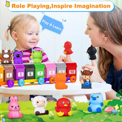Tubkam farmer and animal puppets support social play at home