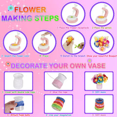 Tubkam flower receptacle and base secure DIY bouquets for display.