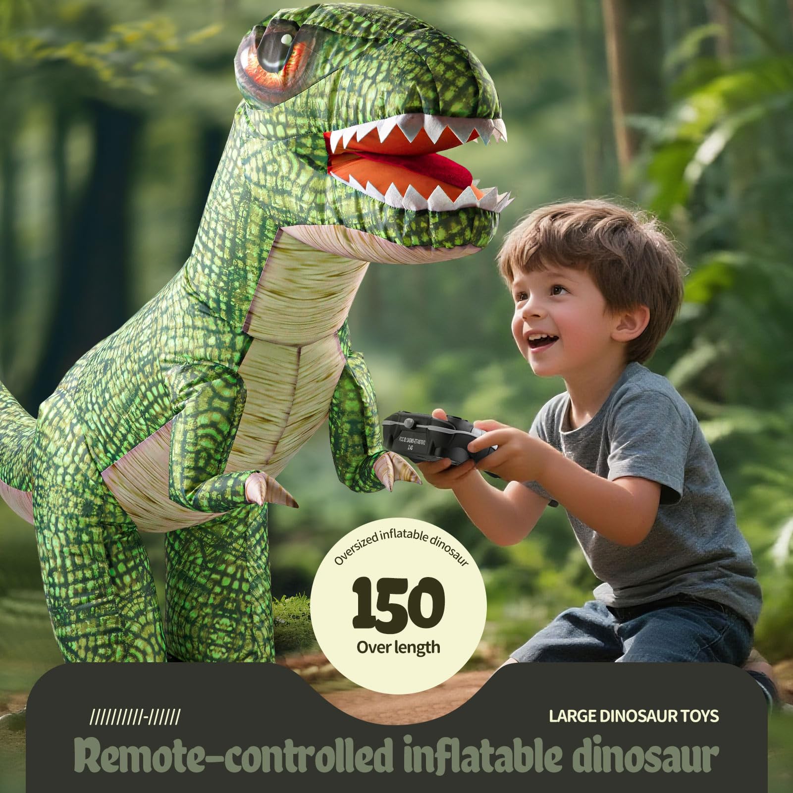 Tubokoro outdoor-friendly dino glides across grass for backyard races.