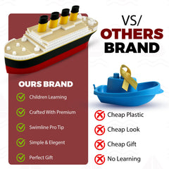 Tubtastic handcrafted Titanic detail highlights lifelike features for water play