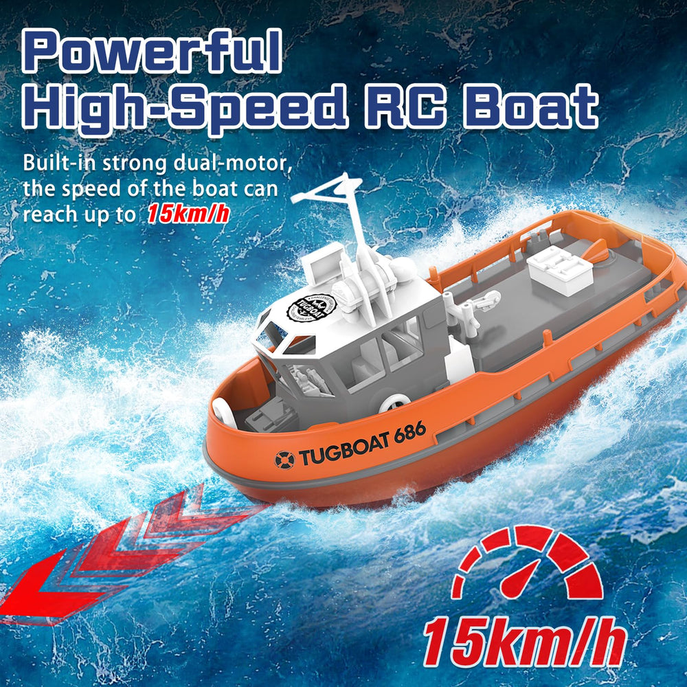 Tucraew RC Boat side view highlights compact, beginner-friendly handling