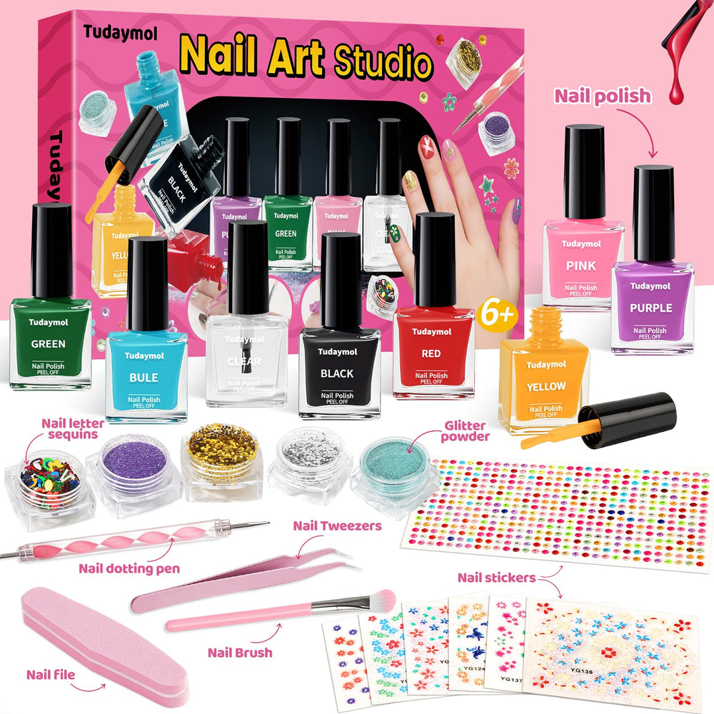 Tudaymol glitter and sticker sheets inspire sparkling designs.