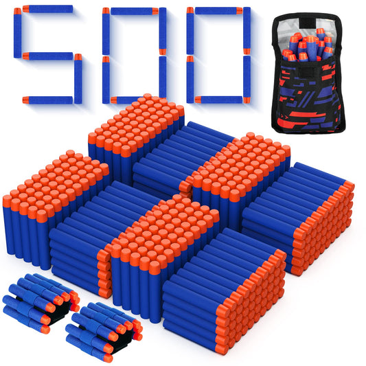Tudaymol Nerf bullets 500-pack darts in blue for safe foam play with Elite blasters