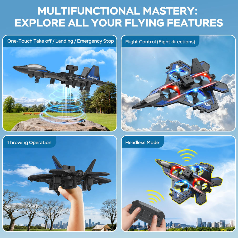 TUEESN RC Plane with 6-axis gyro for stable, smooth flights.