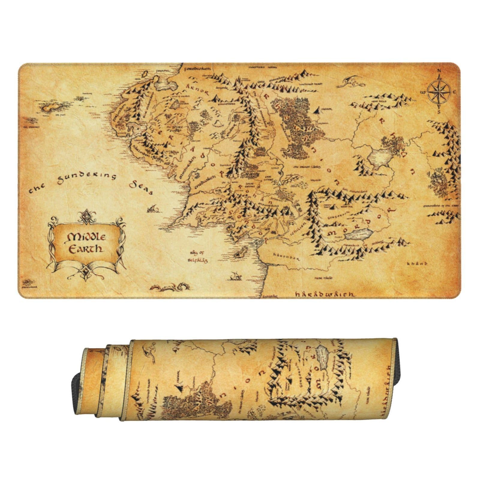 Tujue MTG aged map playmat surface close-up showing print clarity