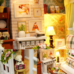 TuKIIE DIY Miniature Dollhouse Kit 1:24 scale for compact display and play.