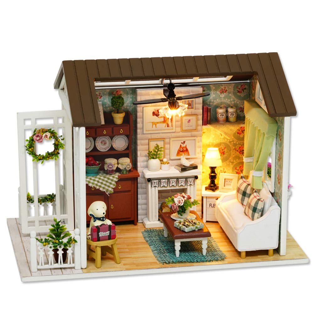 TuKIIE DIY Miniature Dollhouse Kit wooden furniture for realistic miniature rooms.
