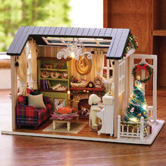 TuKIIE DIY Miniature Dollhouse Kit interior decor for elegant display on shelves