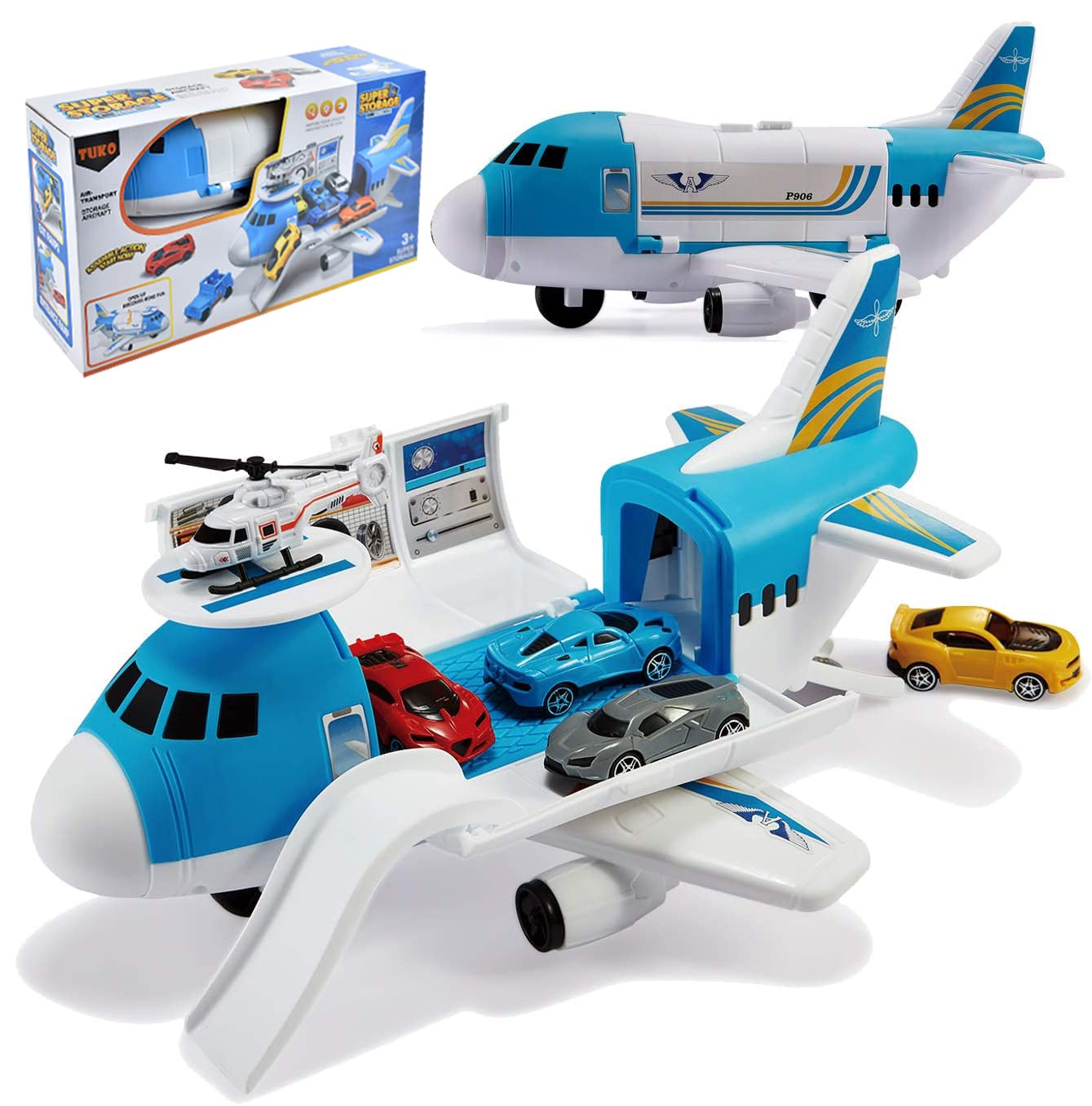 Tuko transport cargo airplane play set box shows bundle for imaginative airport adventures