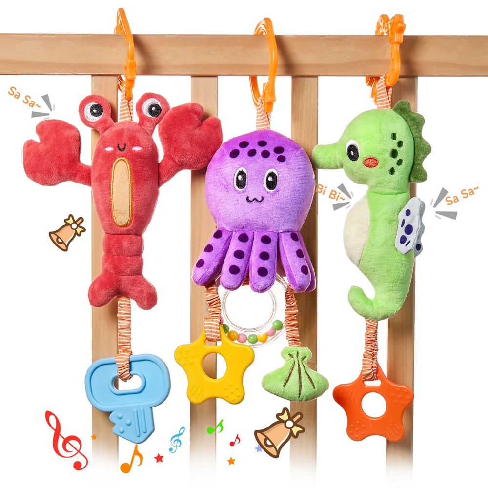 TUMAMA Kids marine lobster toy with teether promotes grasping and teething exploration