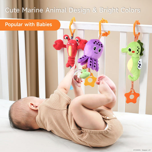 TUMAMA Kids marine octopus toy with rattle engages auditory senses and playtime