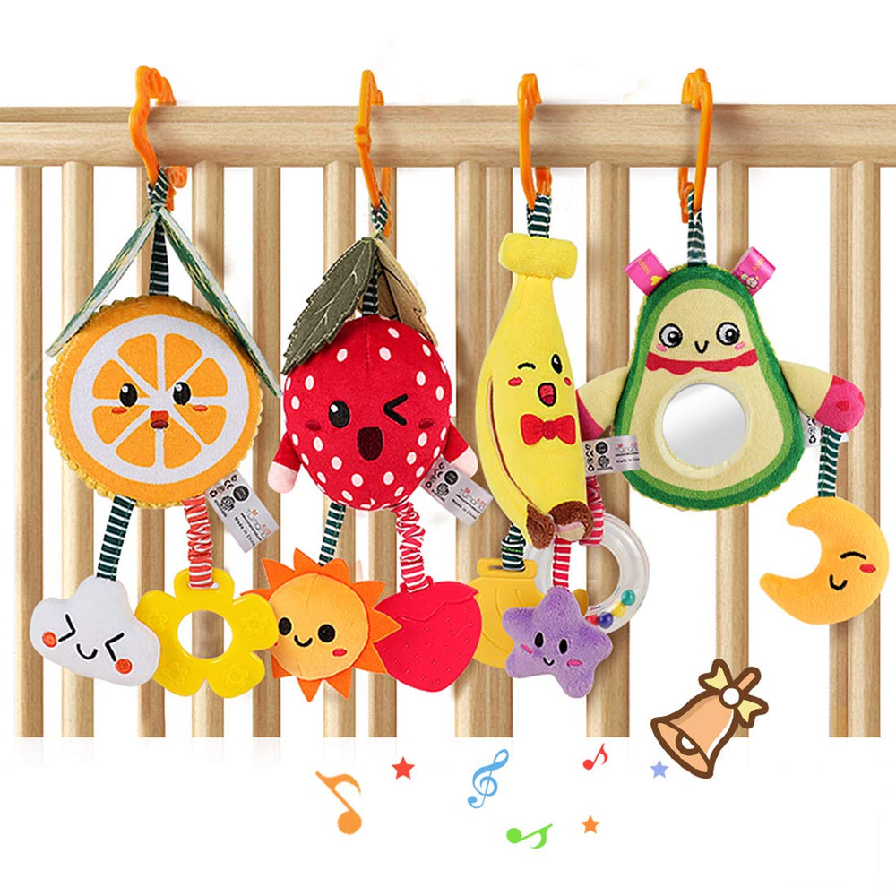 TUMAMA Kids avocado fruit rattle with mirror stimulates visual exploration